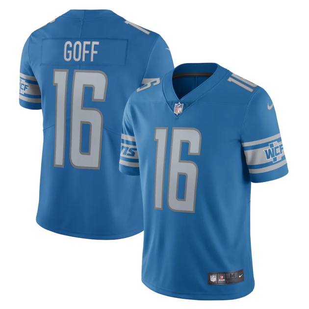 mens nike jared goff blue detroit lions vapor limited jersey